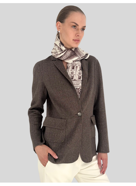 DOUBLE FACED BLAZER: BROWN