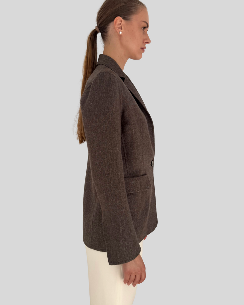 DOUBLE FACED BLAZER: BROWN