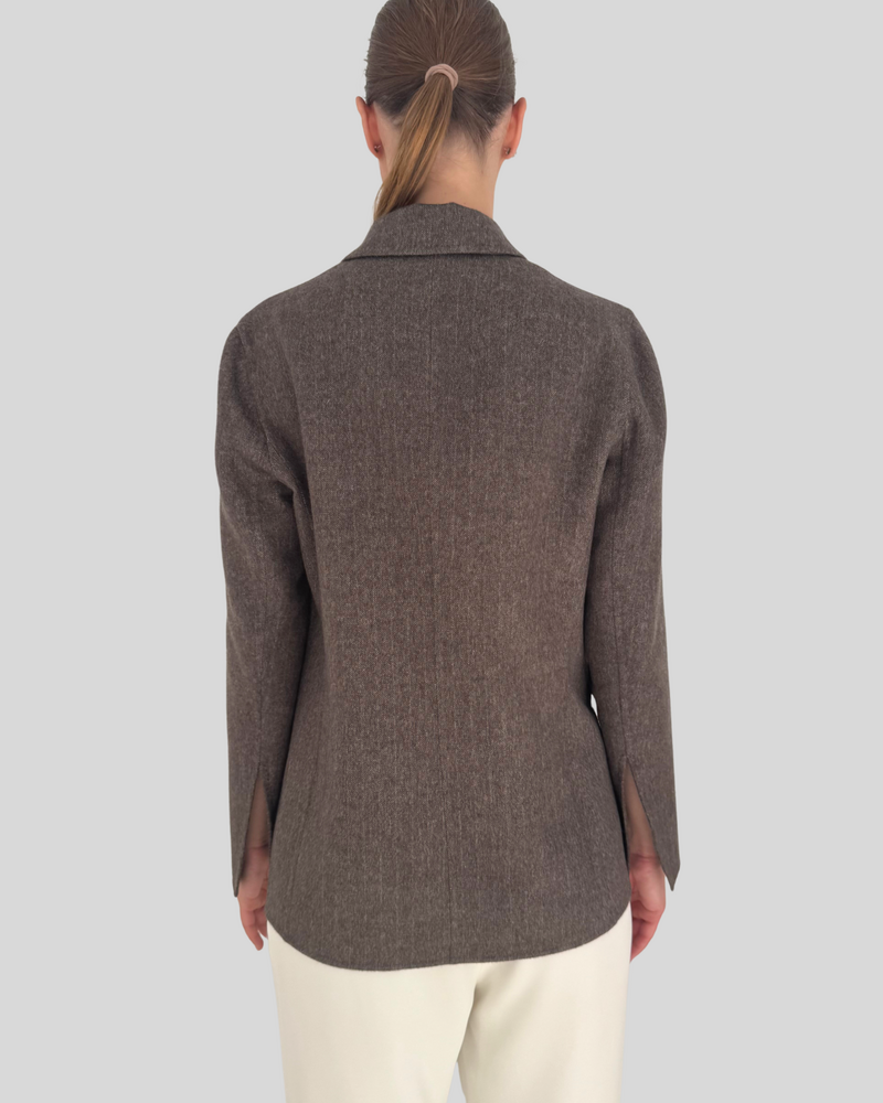 DOUBLE FACED BLAZER: BROWN