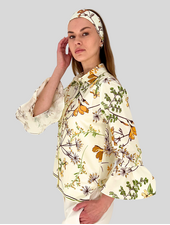 COTTON TWILLY: MARGARITA PRINT: IVORY - 32" x 3"