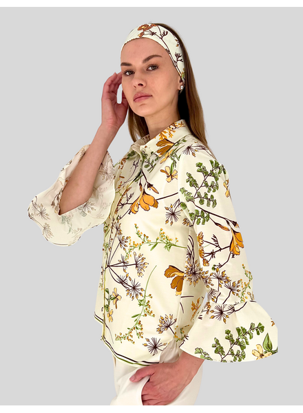 COTTON TWILLY: MARGARITA PRINT: IVORY - 32" x 3"