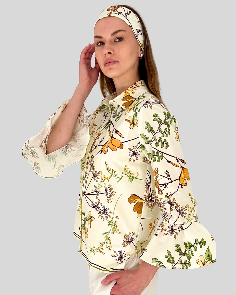 COTTON TWILLY: MARGARITA PRINT: IVORY - 32" x 3"