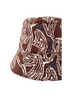 PRINTED SILK TWILL BUCKET HAT: WELLINGTON: CHOCOLATE