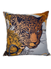 SILK QUILTED PILLOW: LEOPARD: ROSE 21"X21"