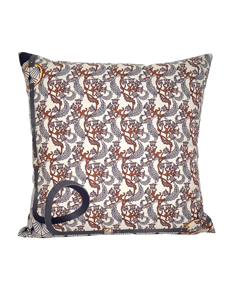 SILK QUILTED PILLOW: LEOPARD: ROSE 21"X21"