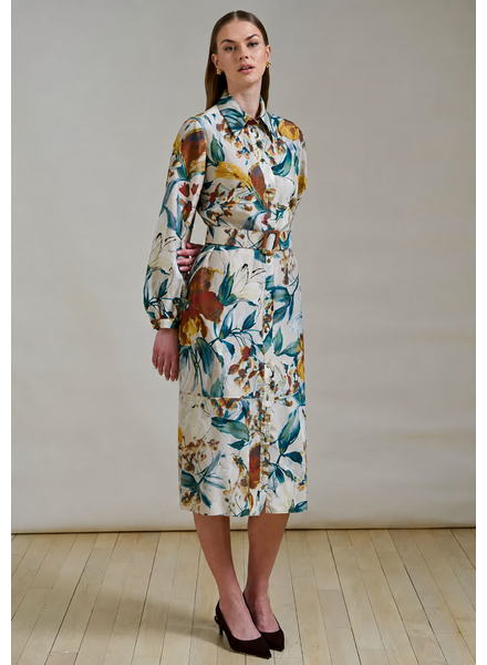 SICILY SILK LONG SLEEVE DRESS