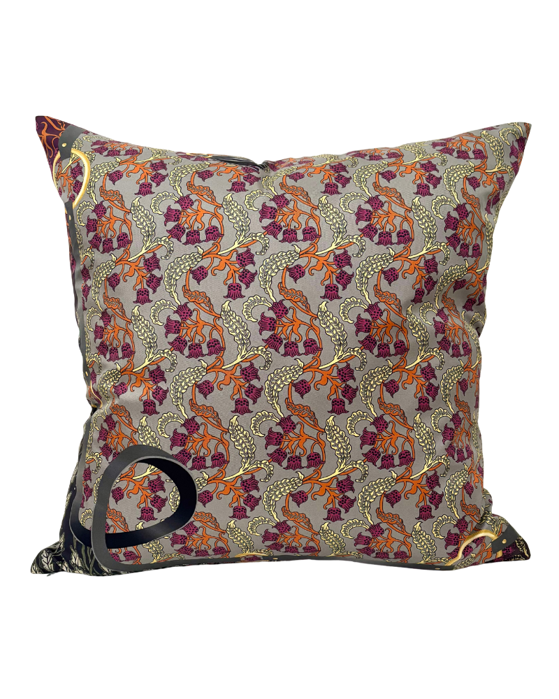 SILK QUILTED PILLOW: LEOPARD: ROSE 21"X21"