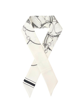 SILK TWILLY: SADDLE MANDALA PRINT: BLACK & WHITE-32" x 3