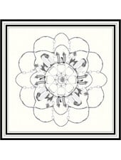 CASHMERE PRINTED SCARF: SADDLE MANDALA: BLACK & WHITE