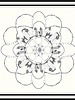 CASHMERE PRINTED SCARF: SADDLE MANDALA: BLACK & WHITE