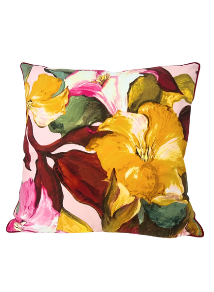 COTTON PILLOW BERGAMO PINK: 21"x21"