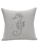 SEAHORSE CASHMERE-LUREX PILLOW: 21" X 21": PEARL-LEFT