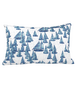 SILK PRINTED PILLOW: BOAT/ ZIG ZAG : BLUE 12"X18"