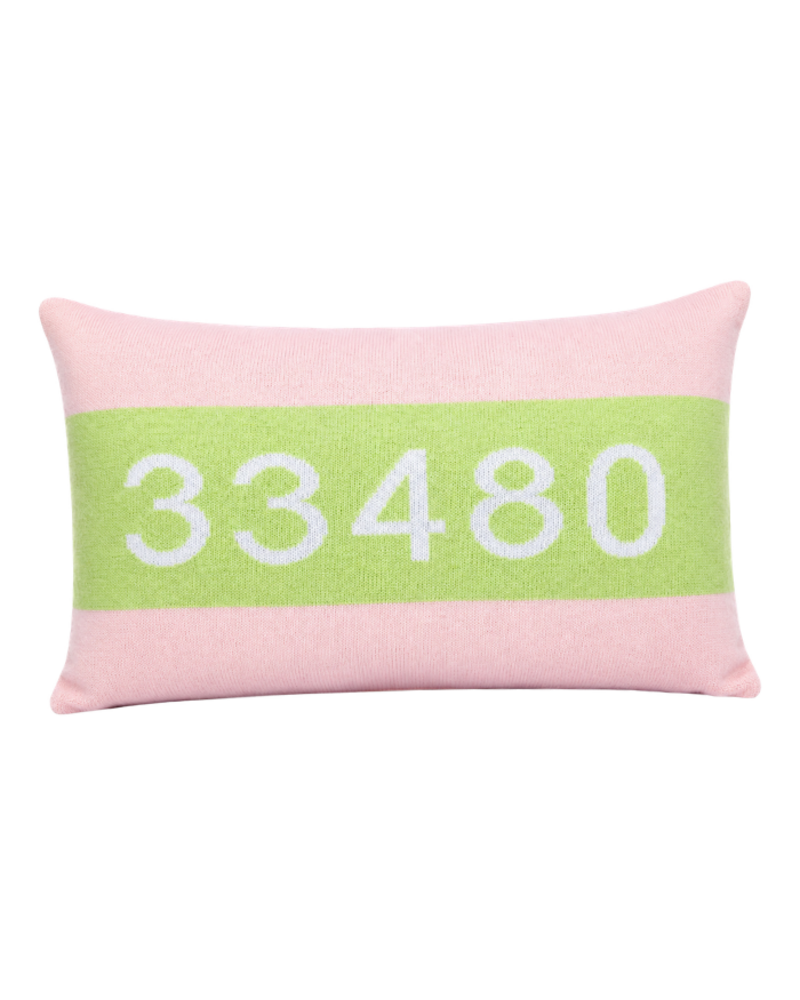 CASHMERE PALM BEACH PILLOW: 16" X 24": PINK