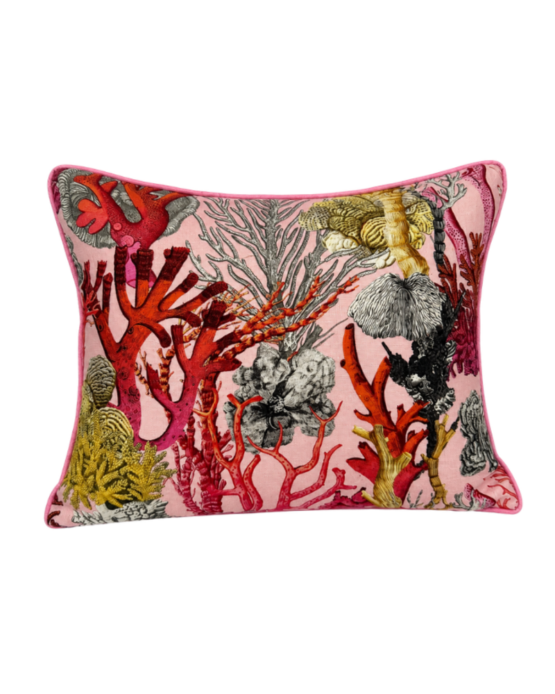LINEN PILLOW CORAL: PINK 16"x20"