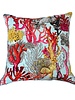 LINEN PILLOW CORAL: TURQUOISE 21"x21"