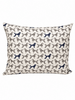 SILK QUILTED PILLOW: POODLE PRINT: GREY 16"X20"