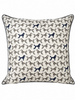 SILK QUILTED PILLOW: POODLE PRINT: GREY 21"X21"