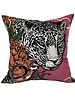 SILK QUILTED PILLOW: LEOPARD: ROSE 21"X21"