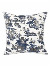 SILK QUILTED PILLOW: JUNGLE: BLUE