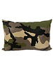 CAMOUFLAGE LEATHER PILLOW: BLACK-BEIGE-GREEN
