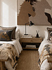 HENRY HERRINGBONE PILLOW: 100% COTTON: 21" X 21": CHOCOLATE-IVORY