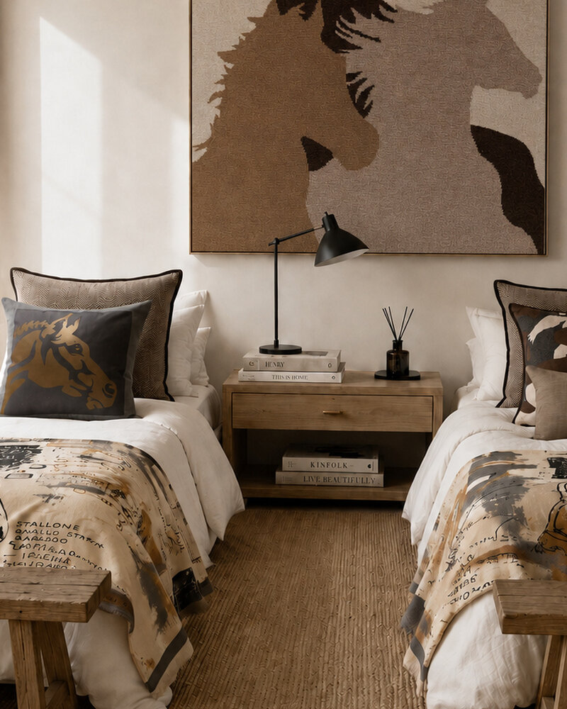 HENRY HERRINGBONE PILLOW: 100% COTTON: 21" X 21": ANTHRACITE-BEIGE
