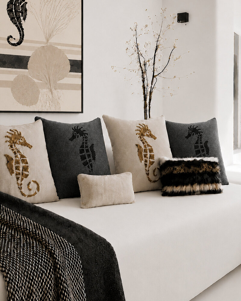 DUKE COTTON INTRICATE KNIT THROW: 52" X 72": ANTHRACITE-TAUPE