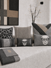 CASHMERE INTARSIA SPIDER KNITTED PILLOW: 21" X 21": GRAY