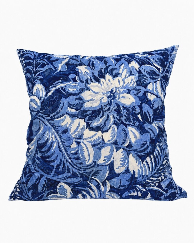 COTTON PILLOW CORSICA BLUE: 21" X 21"