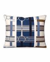 SILK QUILTED PILLOW: TRI PRINT SADDLE: MULTICOLOR 16"X20"