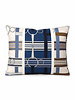 SILK QUILTED PILLOW: TRI PRINT SADDLE: MULTICOLOR 16"X20"