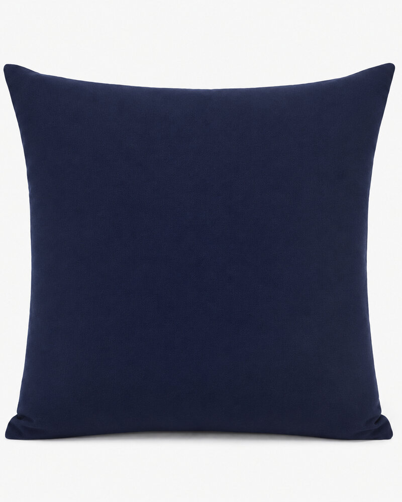 NEW YORK PRINT COTTON PILLOW: 22" X 22": BLUE