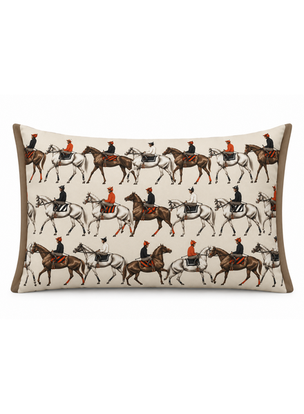 POLO SCARF SILK PILLOW OBLONG - PILLOW: 16" X 24": GRAY