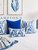 SILK PRINTED PILLOW: BOAT/ ZIG ZAG : BLUE 21"X21"