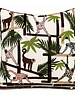 SILK QUILTED PILLOW: MONKEYS: IVORY 21"X21"