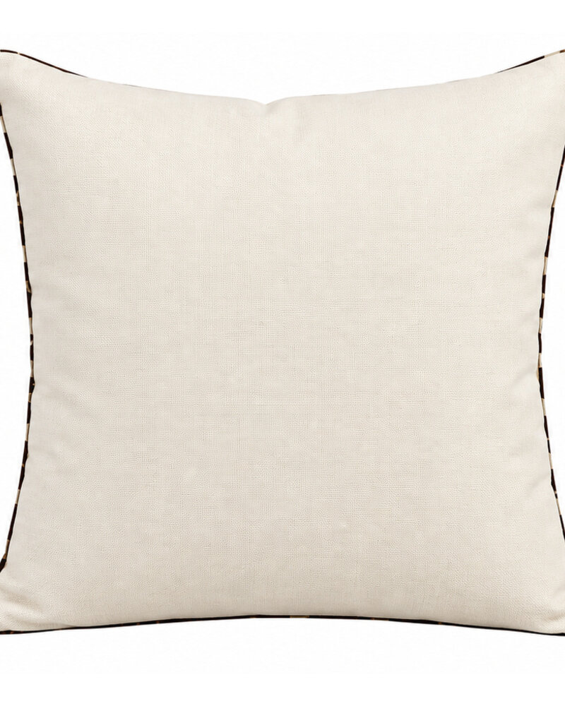 SILK QUILTED PILLOW: MONKEYS: IVORY 21"X21"
