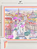 PRINTED SILK FRAME: PARIS: PINK