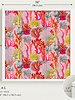 PRINTED SILK FRAME: CORAL: PINK