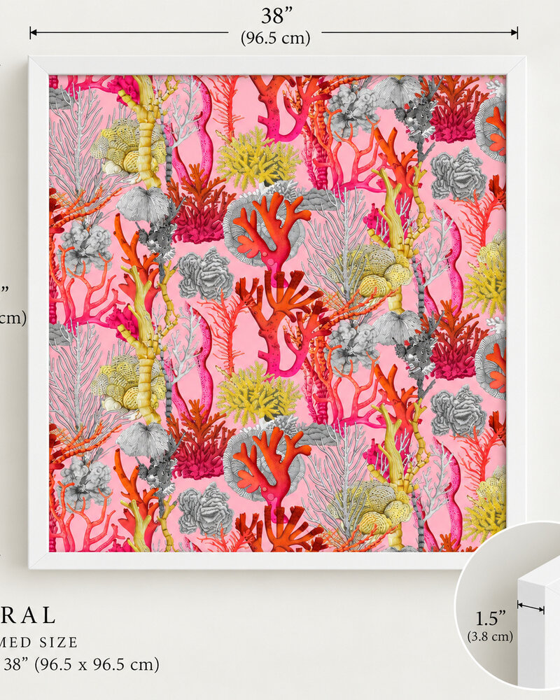 PRINTED SILK FRAME: CORAL: PINK