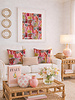 PRINTED SILK FRAME: CORAL: PINK