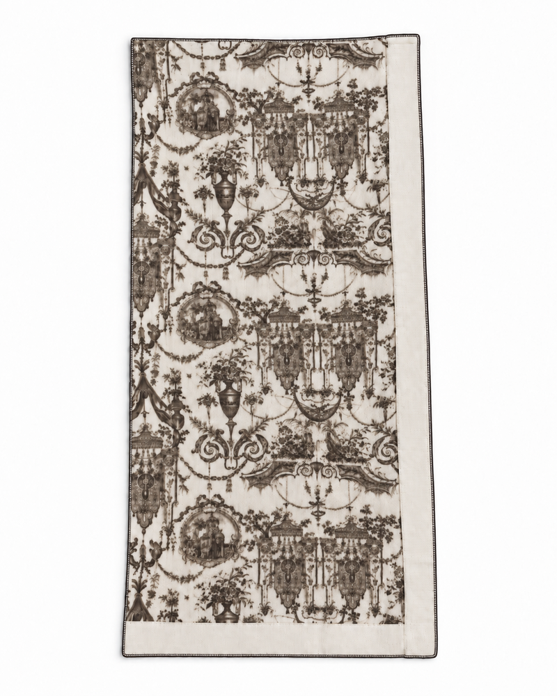 CASHMERE PRINTED THROW: BROWN