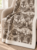 CASHMERE PRINTED THROW: BROWN