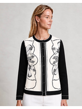 CASHMERE KNITTED CARDIGAN: SADDLE MANDALA: IVORY