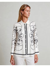 LONG SLEEVE SHIRT:  SADDLE MANDALA: IVORY