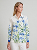 STRAIGHT-CUT COTTON SHIRT: DANCING LADY FLOWER: BLUE