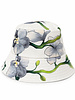 PRINTED COTTON  BUCKET HAT: BUTTERFLY ORCHID: SILVER
