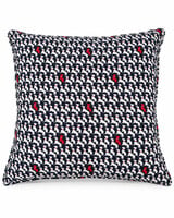 SILK QUILTED PILLOW: BASSET: NAVY BLUE  21"X21"