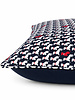 SILK QUILTED PILLOW: BASSET: NAVY BLUE  21"X21"