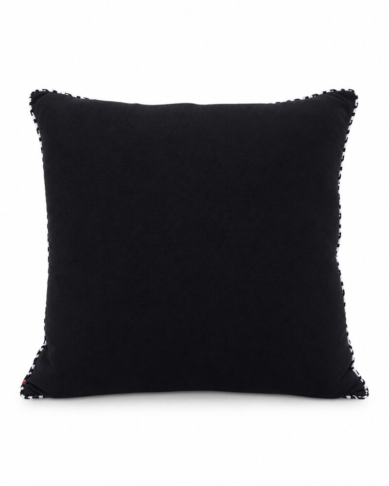 SILK QUILTED PILLOW: BASSET: NAVY BLUE  21"X21"